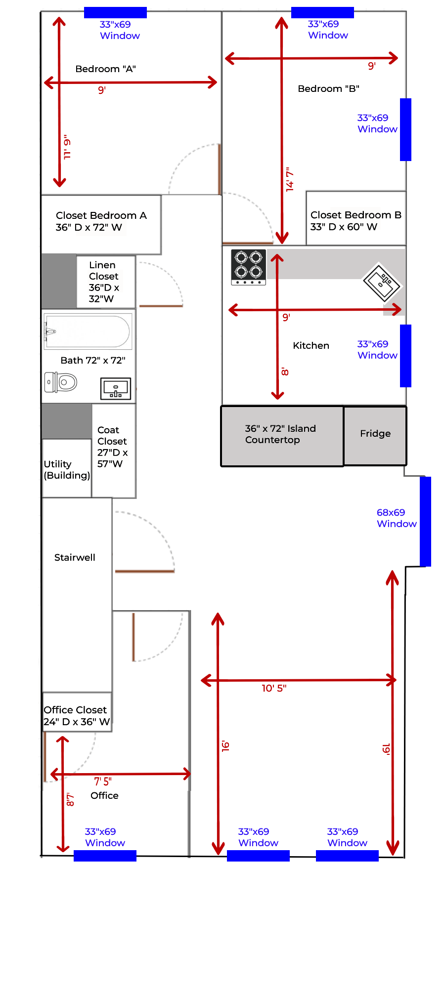 Sunnyside 2.5 bed apartment floor plan
